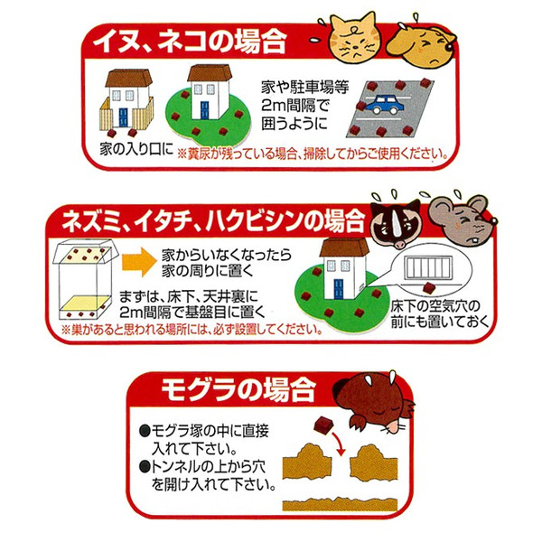 強力忌避一番固形の使い方