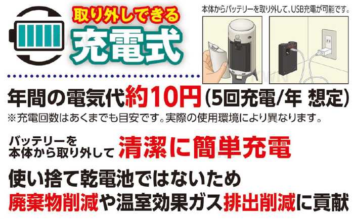 ガーデンバリア3は充電式